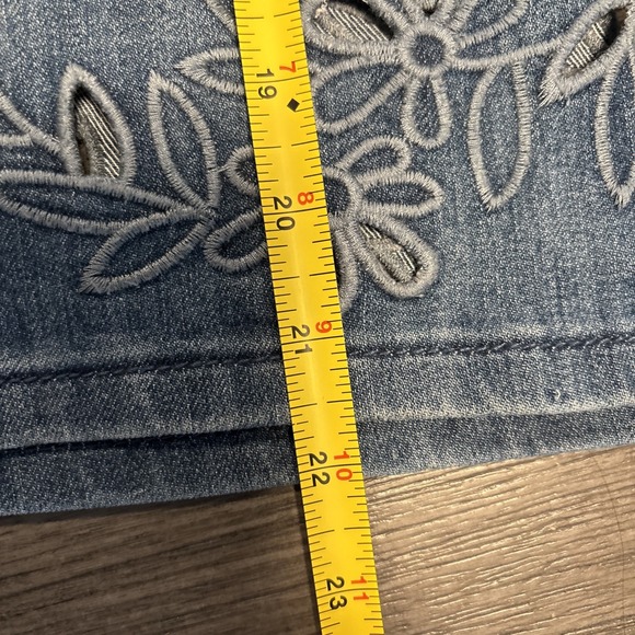 Women's Size 20 Westport Floral Cutout Denim Jean Pencil Skirt - Picture 5 of 5